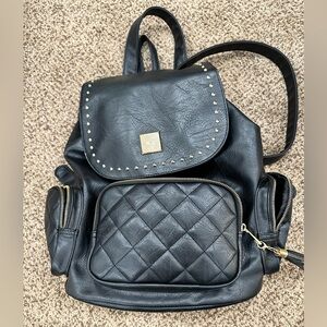 Newbury Backpack with Gold Studs in Black